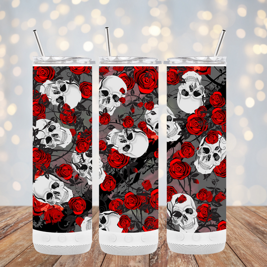 Skulls N Roses 20 oz. Bluetooth Speaker Tumbler