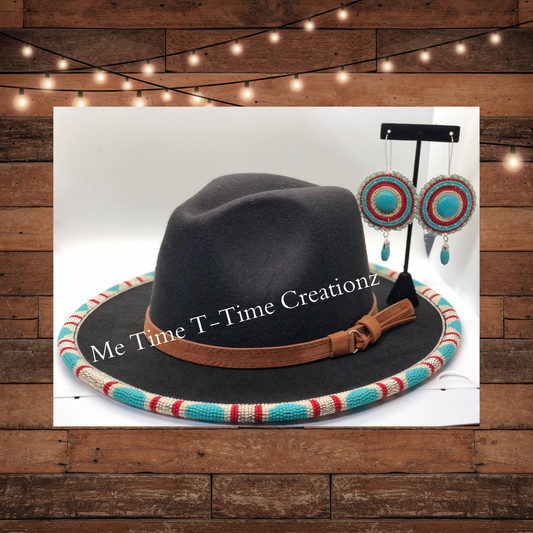 Beaded Hat and Earring set